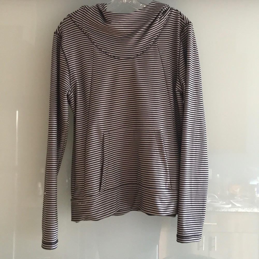 LOLE Black and Grey Stripes Esma Hoodie Pullover